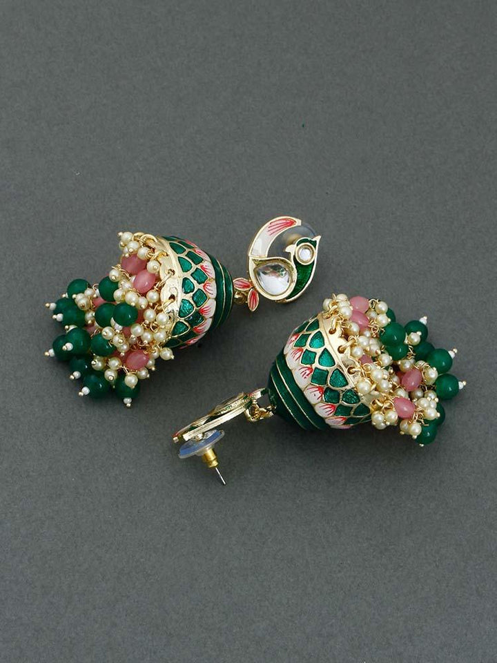 Emerald Kuku Jhumkis - Bling Bag