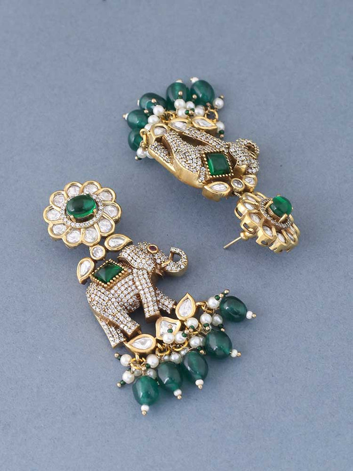 Emerald Nidhi Dangler Earrings