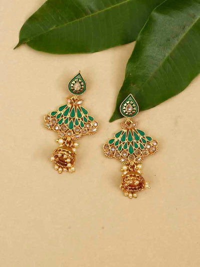 earrings - Bling Bag Emerald Nitara Jhumki Earrings