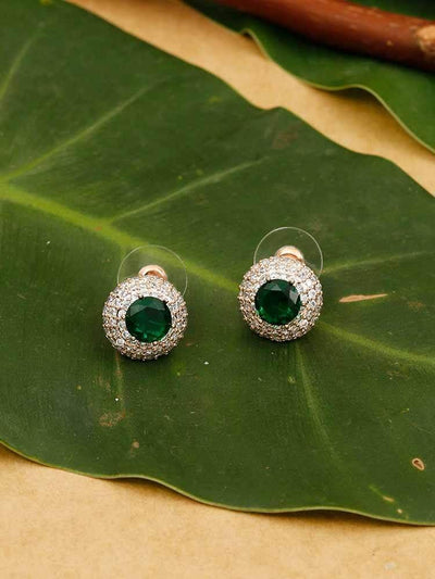 earrings - Bling Bag Emerald Sara Zirconia Studs
