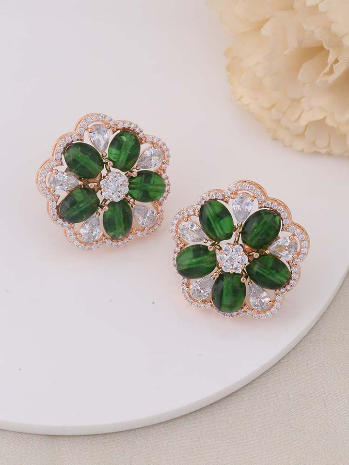 Emerald Skylar Zirconia Studs