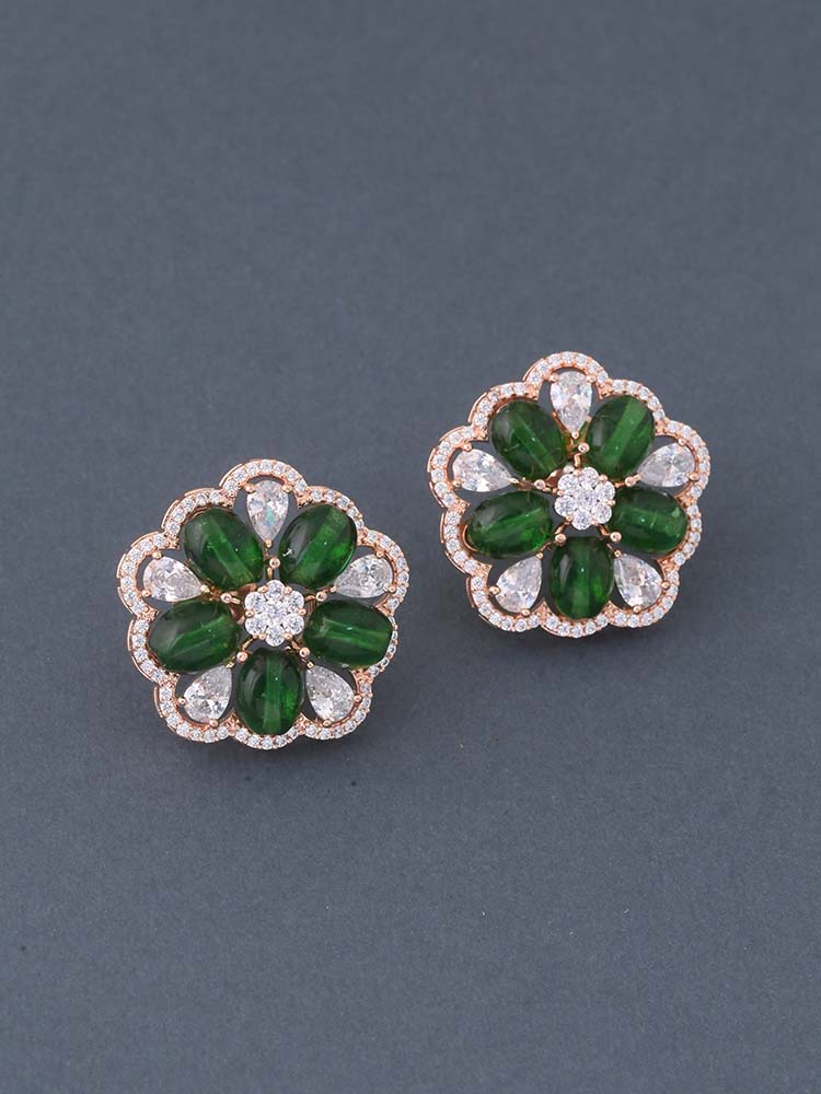 Emerald Skylar Zirconia Studs