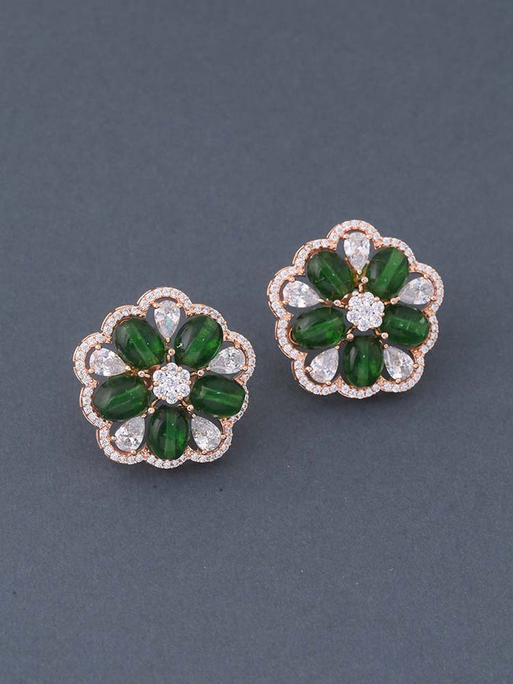 Emerald Skylar Zirconia Studs