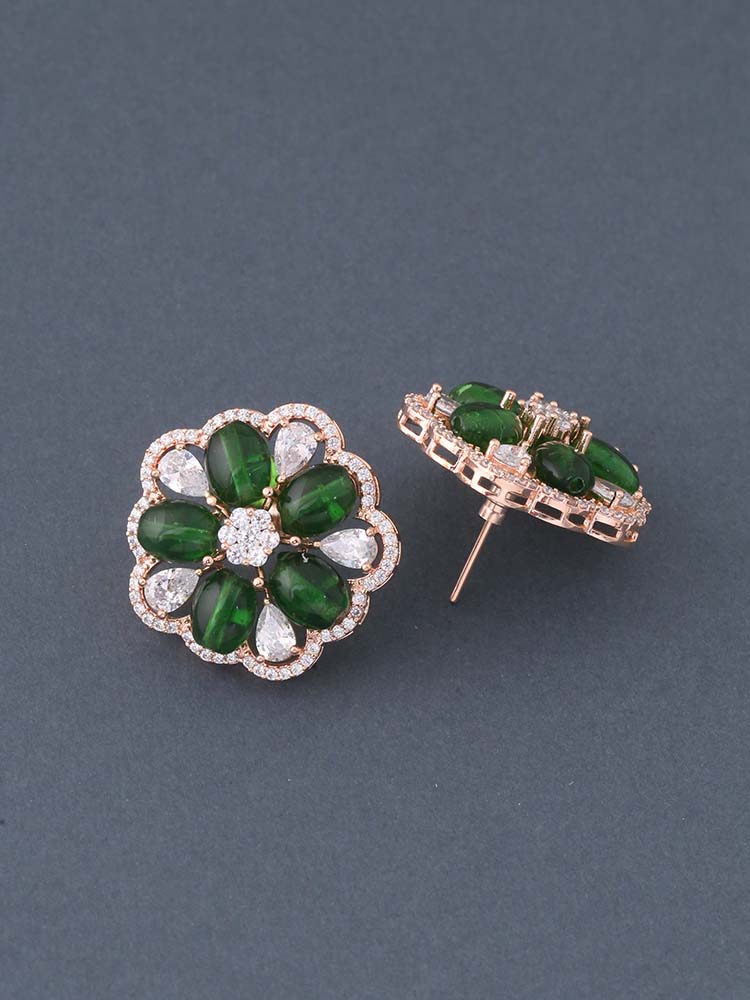 Emerald Skylar Zirconia Studs