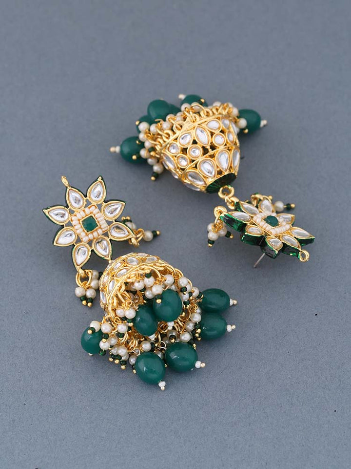 Emerald Thanvika Jhumkis