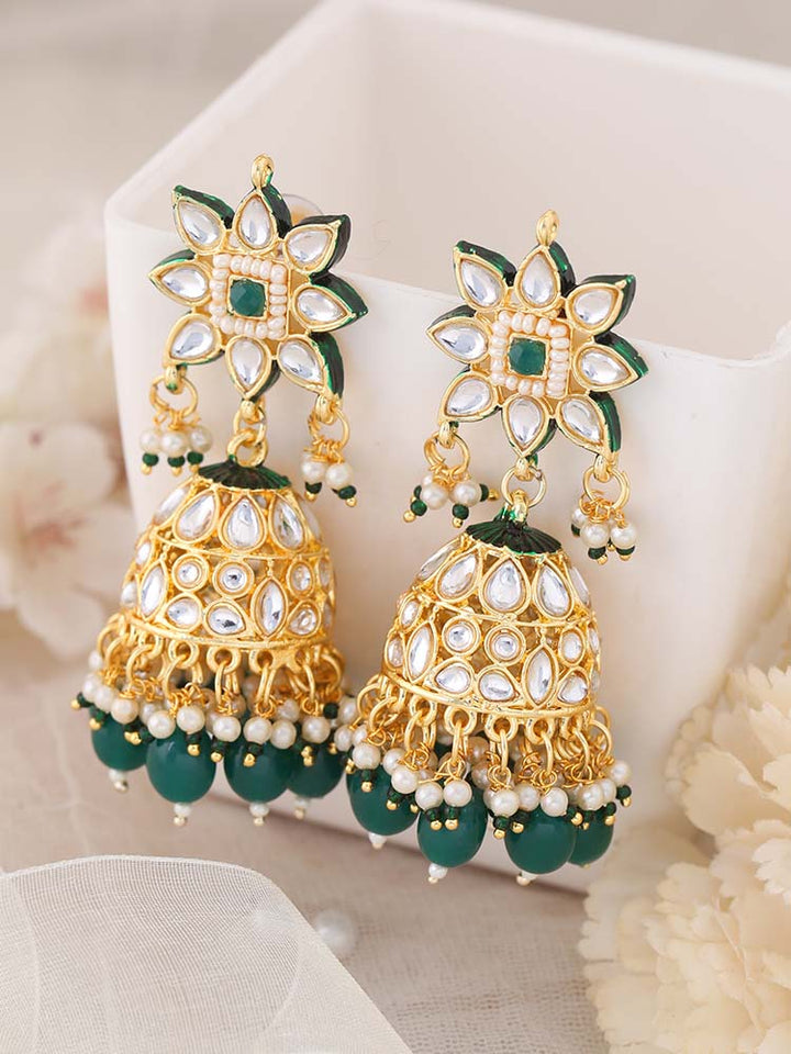 Emerald Thanvika Jhumkis
