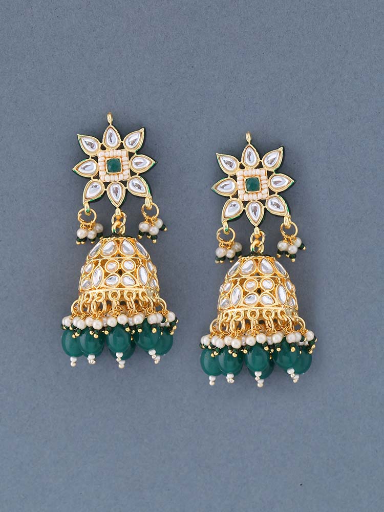 Emerald Thanvika Jhumkis