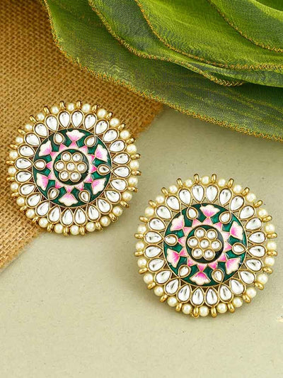 earrings - Bling Bag Emerald Una Designer Studs