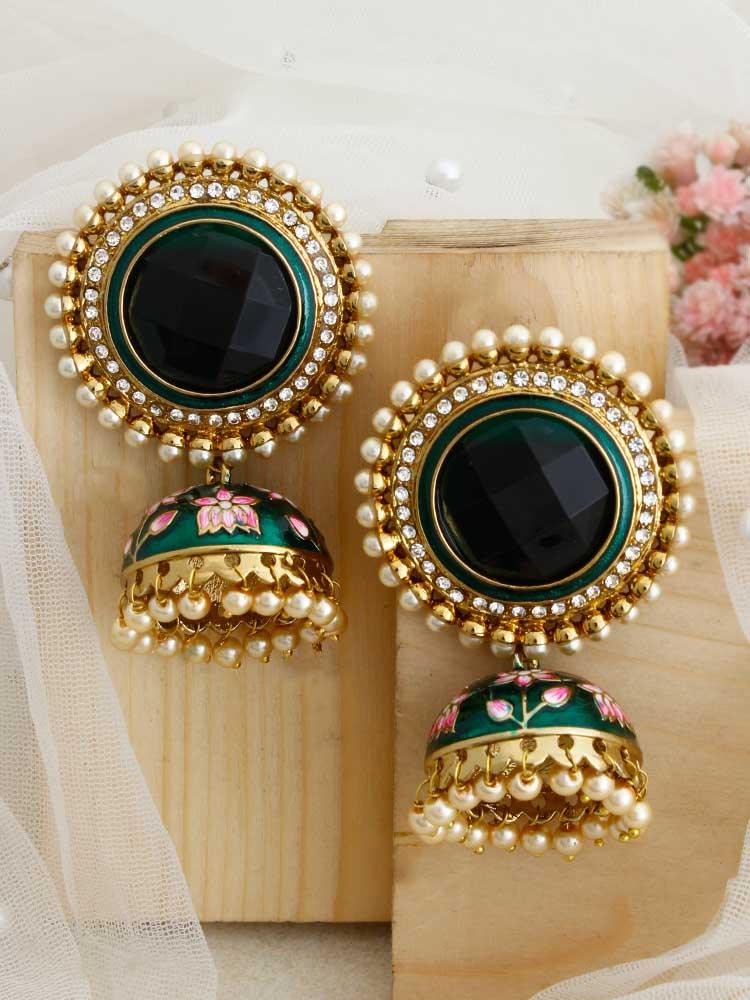 Emerald Virat Jhumkis - Bling Bag