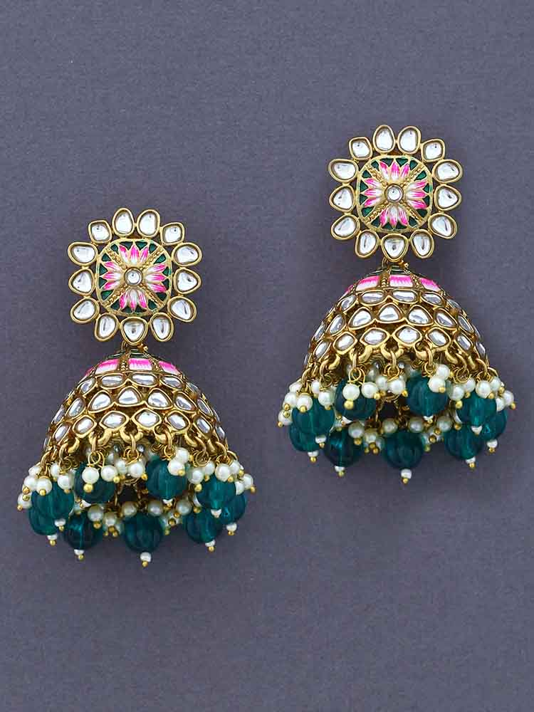 Emerald Yaalini Jhumkis
