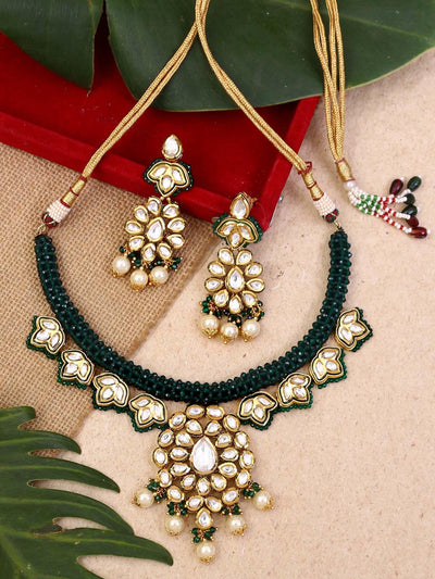 necklace sets - Bling Bag Emerald Suvarna Zulree Necklace Set