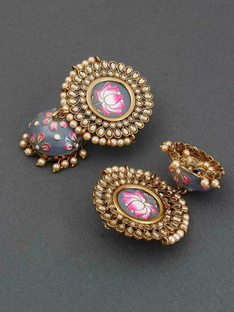 Grey Lily Avanti Jhumkis - Bling Bag