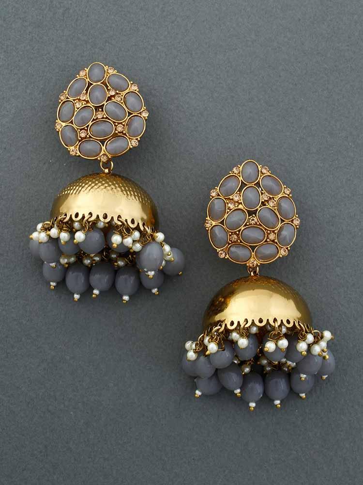 Grey Bubble Jhumkis - Bling Bag