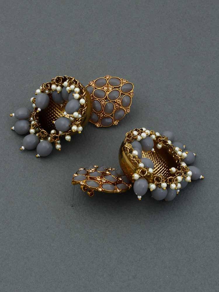 Grey Bubble Jhumkis - Bling Bag