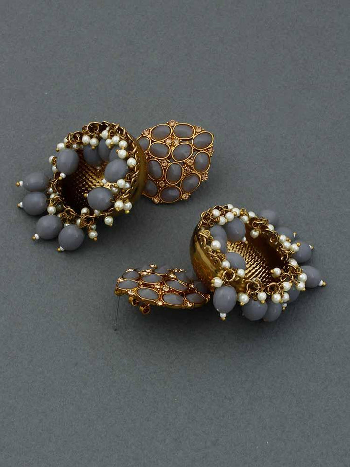 Grey Bubble Jhumkis - Bling Bag