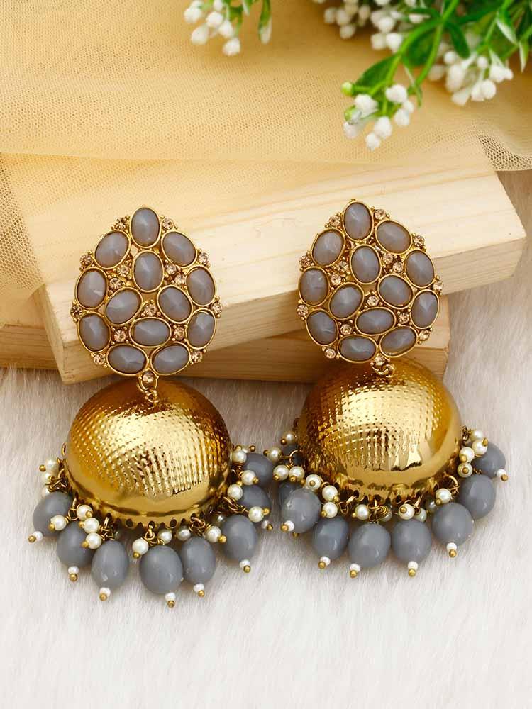 Grey Bubble Jhumkis - Bling Bag