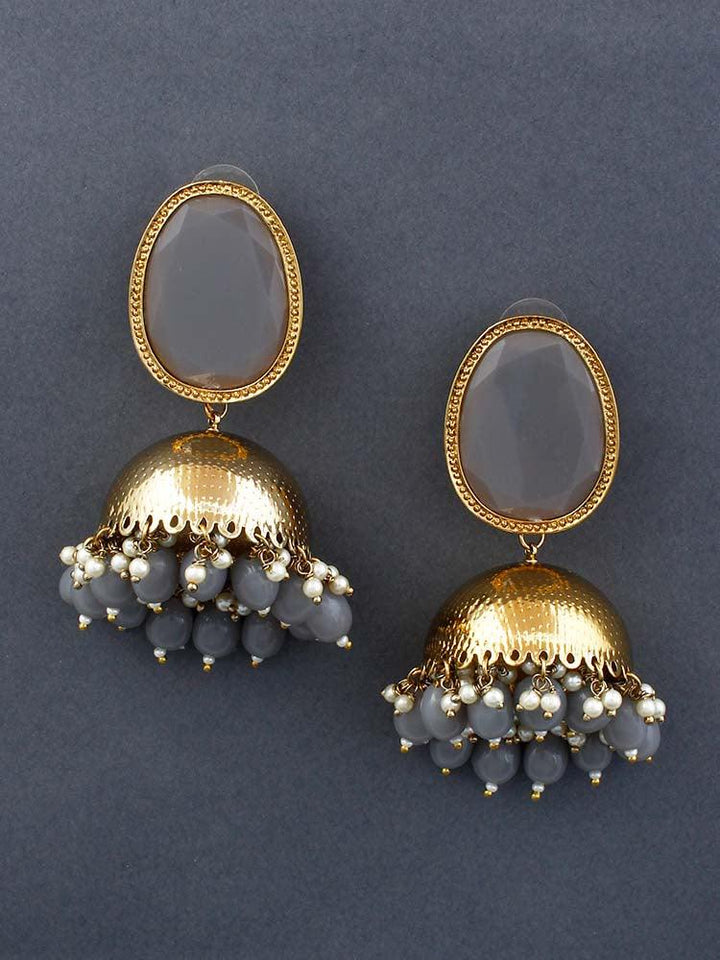 Grey Magna Shesha Jhumkis - Bling Bag