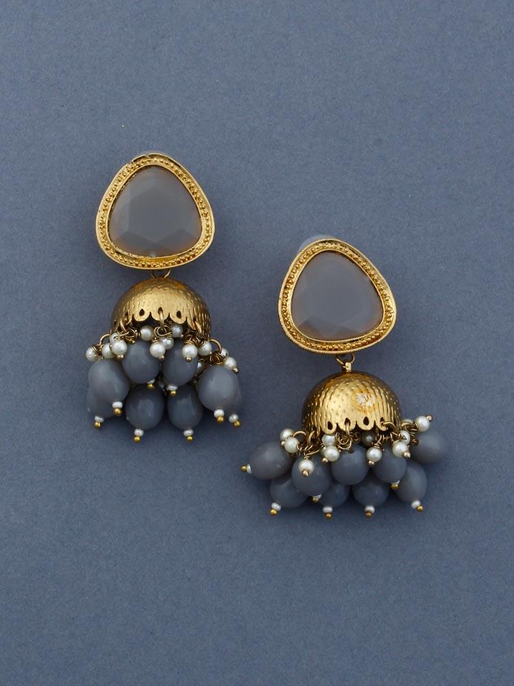 Grey Mini Shesha Jhumkis - Bling Bag