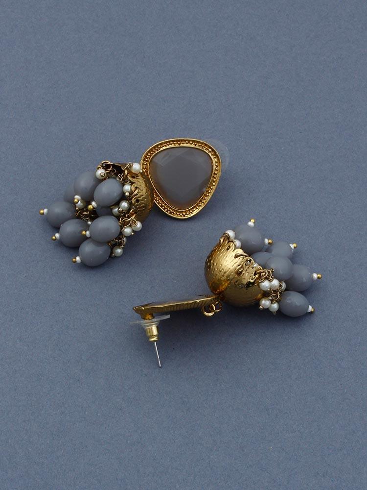 Grey Mini Shesha Jhumkis - Bling Bag