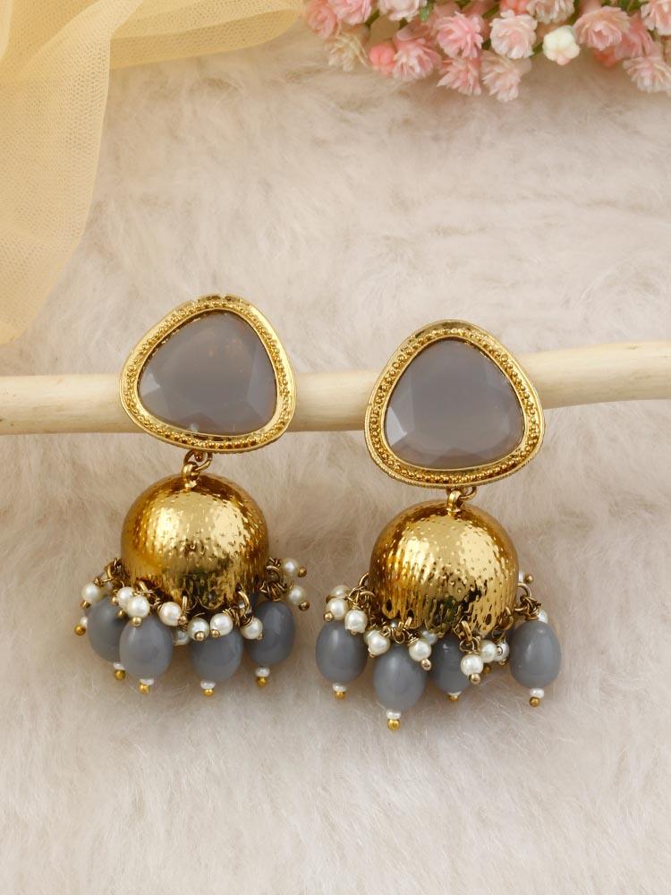 Grey Mini Shesha Jhumkis - Bling Bag