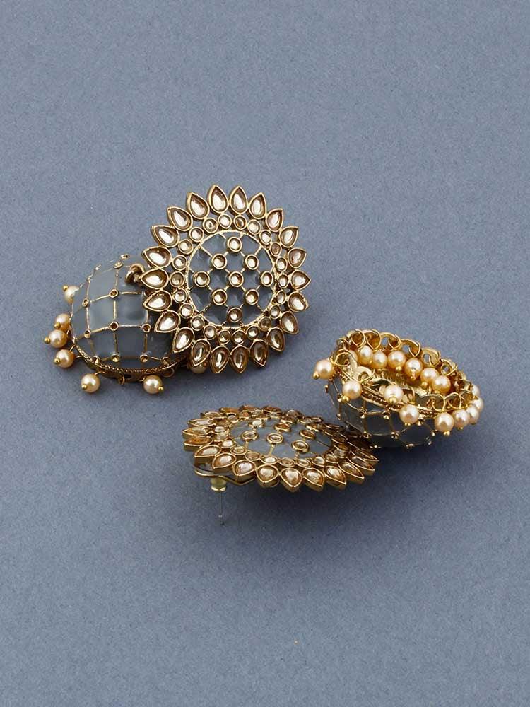 Grey Suraj Jhumkis - Bling Bag