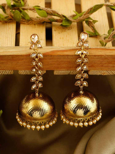 earrings - Bling Bag Golden Dixie Designer Jhumkis