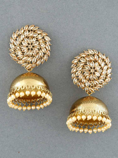 earrings - Bling Bag Golden Vanca Designer Jhumkis