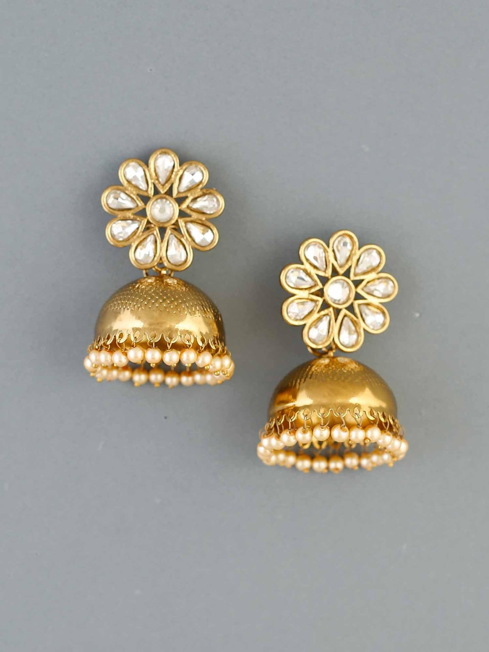 earrings - Bling Bag Golden Jayrani Designer Jhumkis