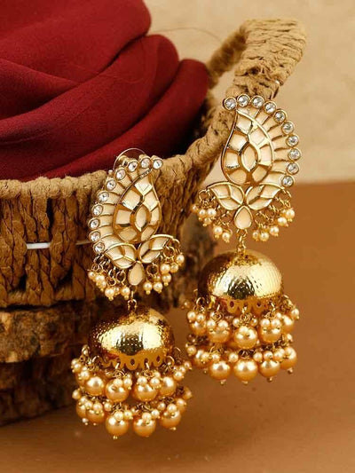 earrings - Bling Bag Golden Kamesvari Jhumki Earrings