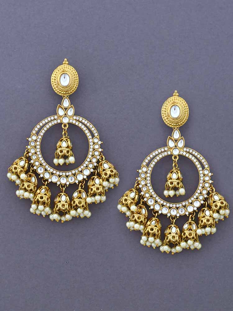 Golden Laksh Jhumkis
