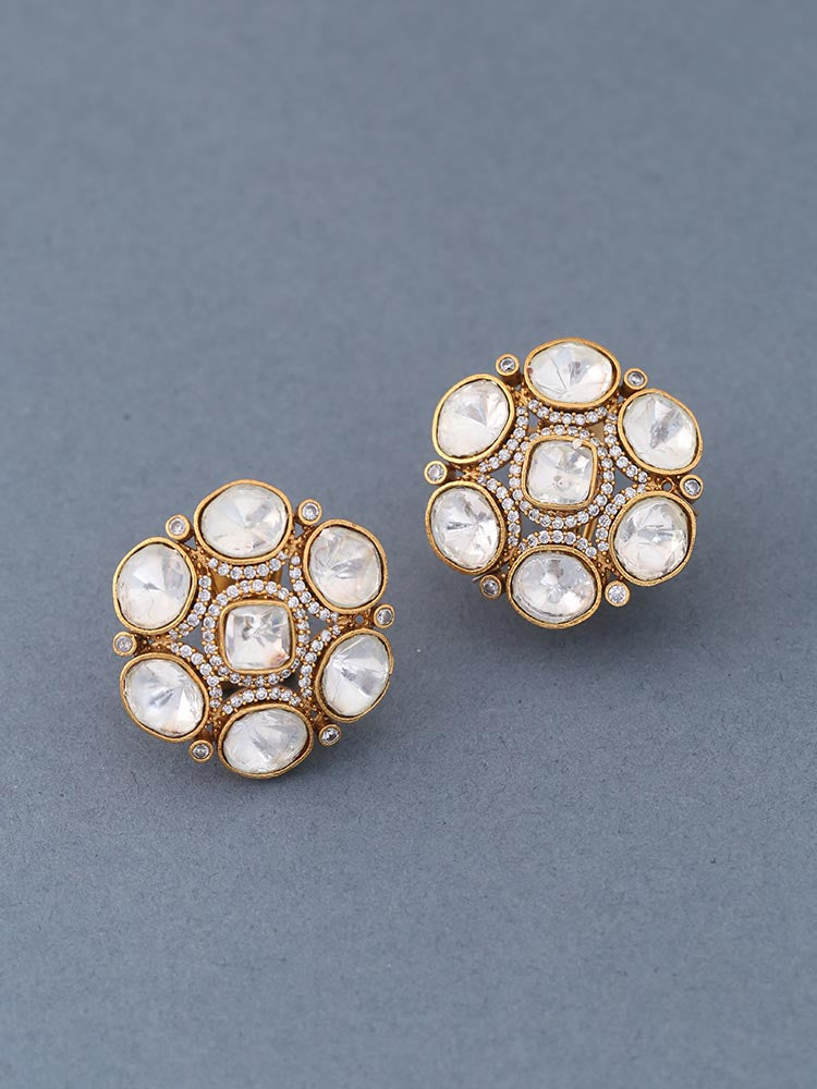 Golden Mirza Stud Earrings