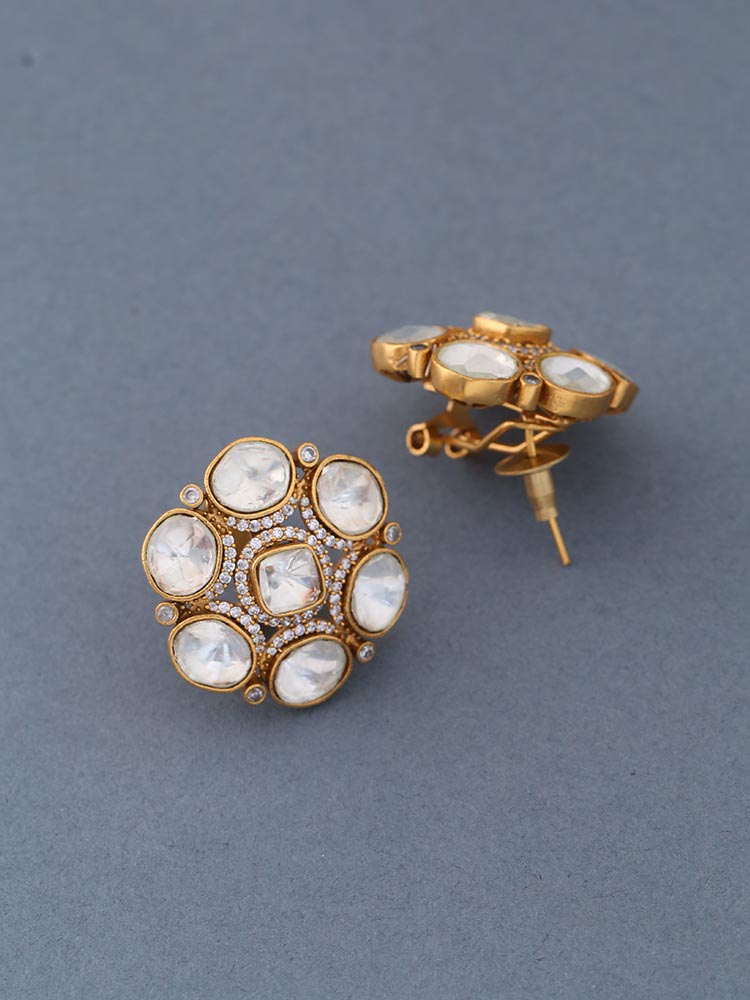 Golden Mirza Stud Earrings
