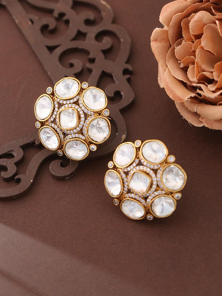 Golden Mirza Stud Earrings