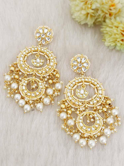 Golden Sundareshwar Designer Earrings - Bling Bag