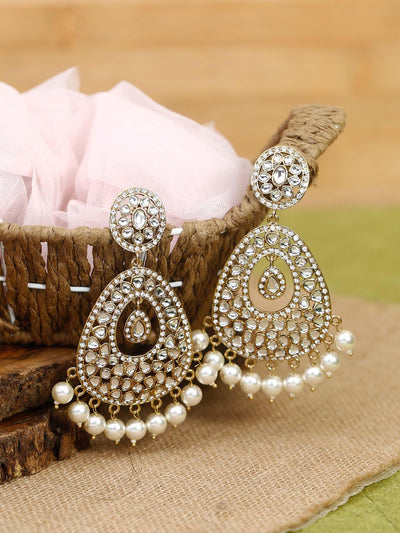 earrings - Bling Bag Golden Astra Pearl Designer Earrings