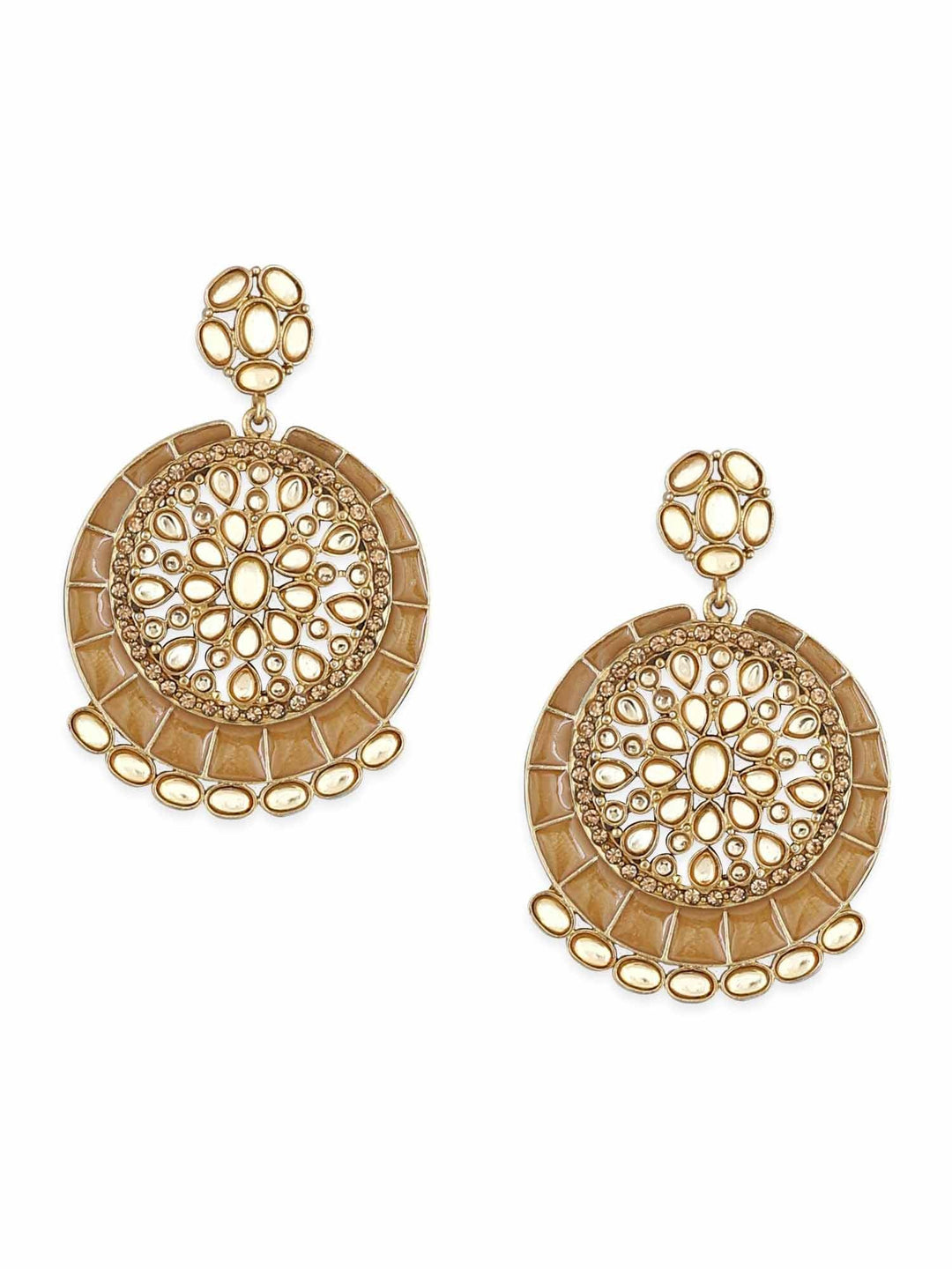 earrings - Bling Bag Brown Sameera Kundan Earrings