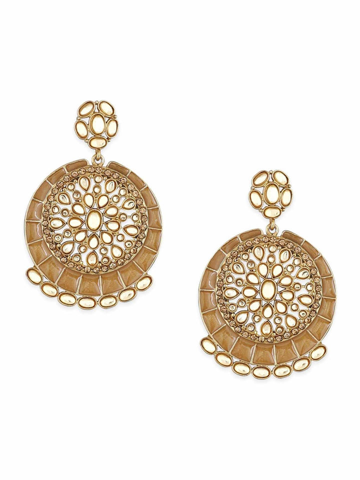 earrings - Bling Bag Brown Sameera Kundan Earrings