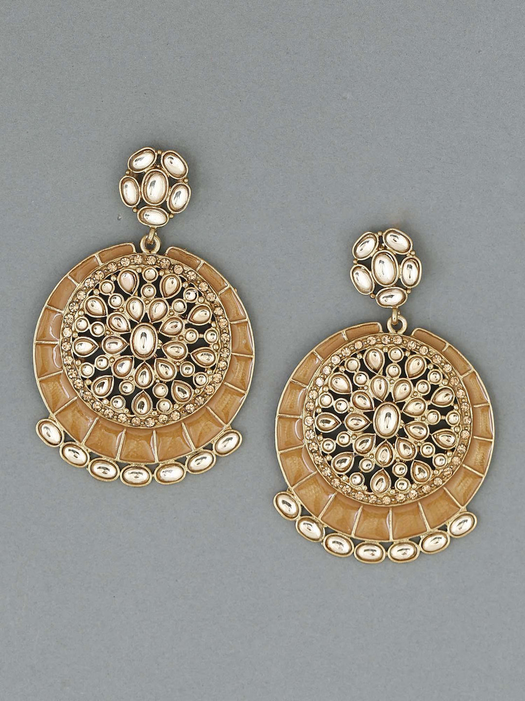 earrings - Bling Bag Brown Sameera Kundan Earrings