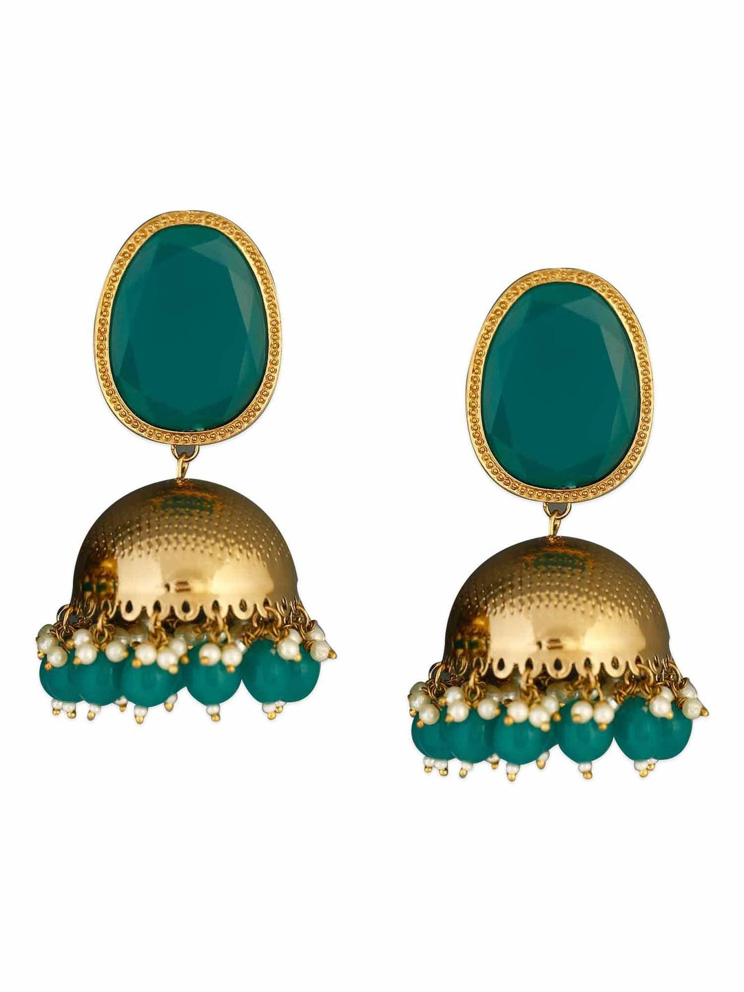 earrings - Bling Bag Jade Magna Shesha Designer Jhumkis