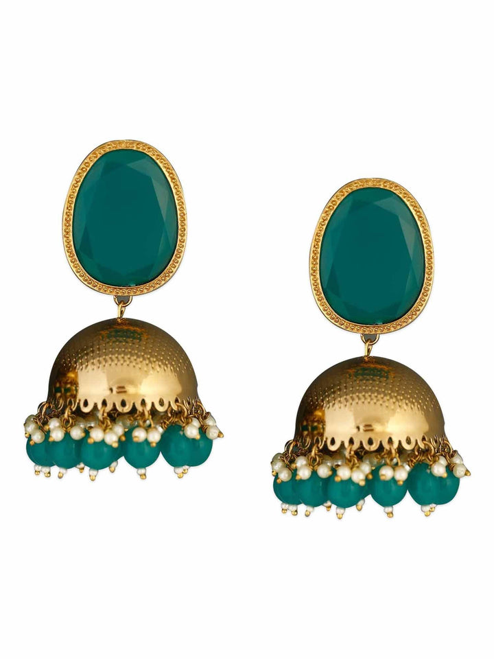 earrings - Bling Bag Jade Magna Shesha Designer Jhumkis