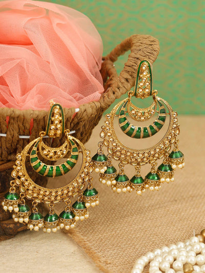 earrings - Bling Bag Emerald Fiona Designer Jhumkis