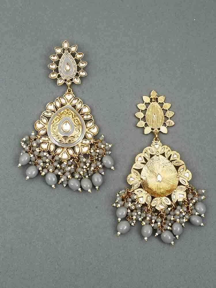 earrings - Bling Bag Grey Aaritra Designer Earrings