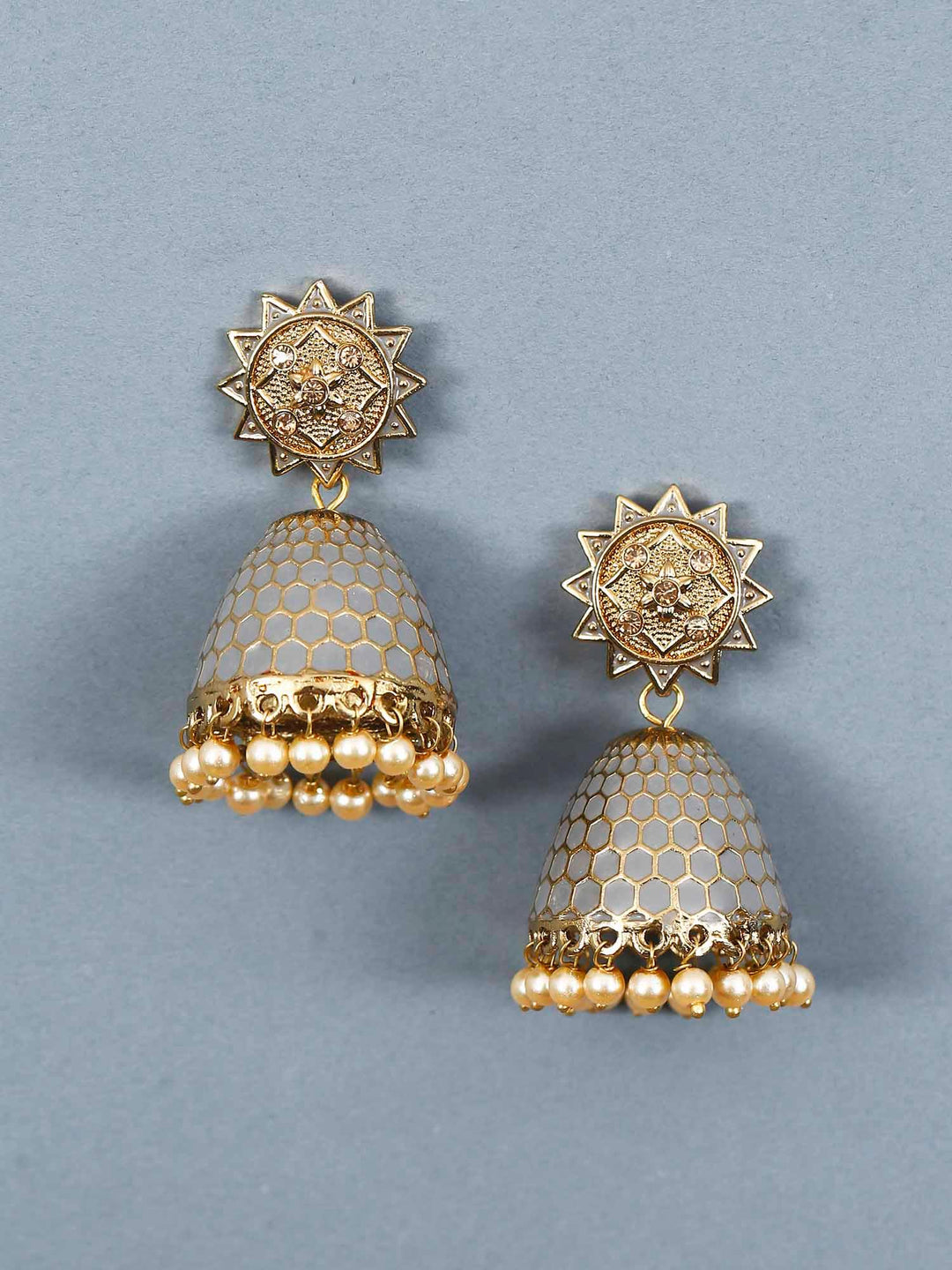 earrings - Bling Bag Grey Bell Ethnic Earrings
