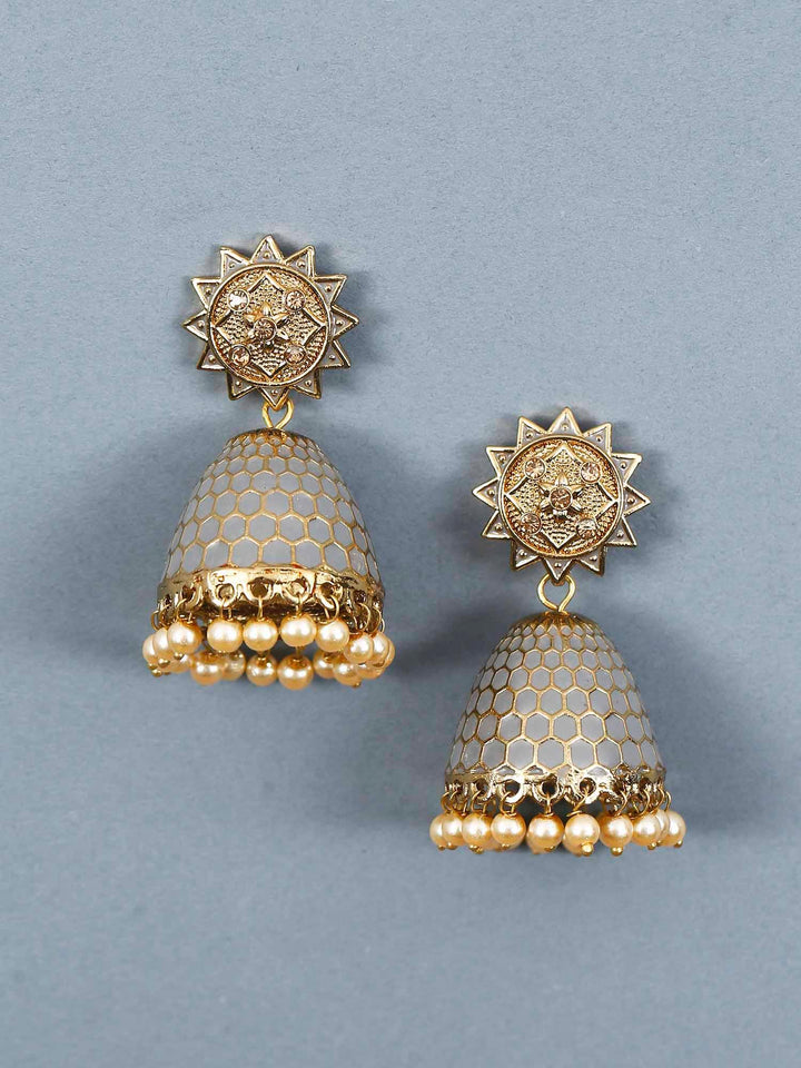 earrings - Bling Bag Grey Bell Ethnic Earrings