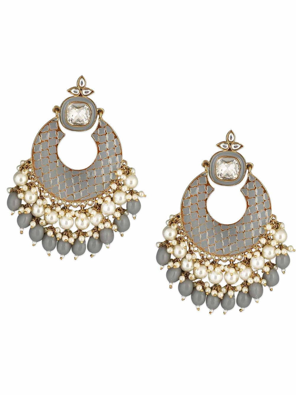 earrings - Bling Bag Grey Keladi Designer Earrings