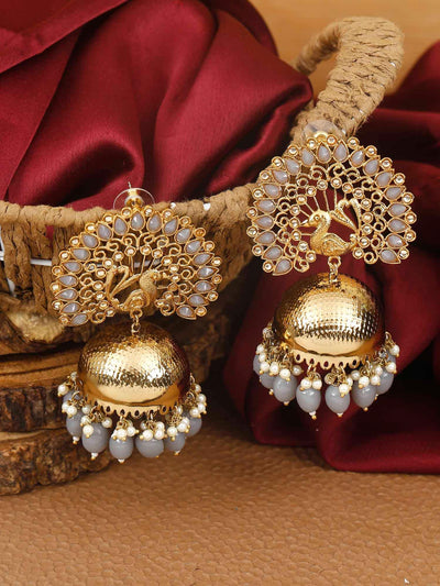 earrings - Bling Bag Grey Mayu Jhumki Earring