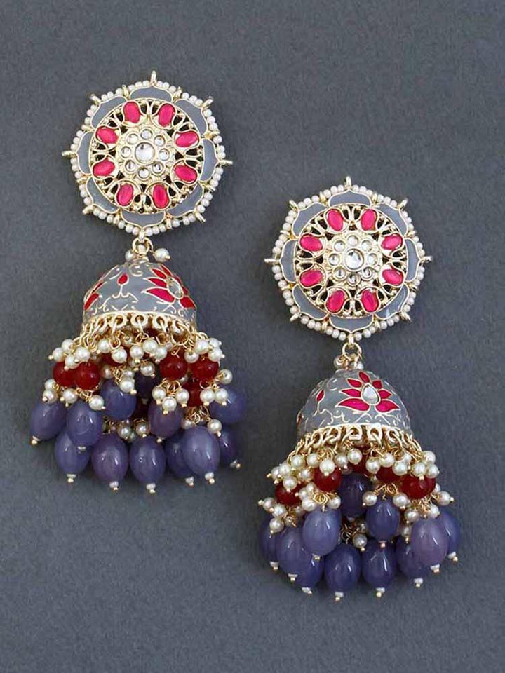 Grey Nrupal Satrangi Jhumkis - Bling Bag