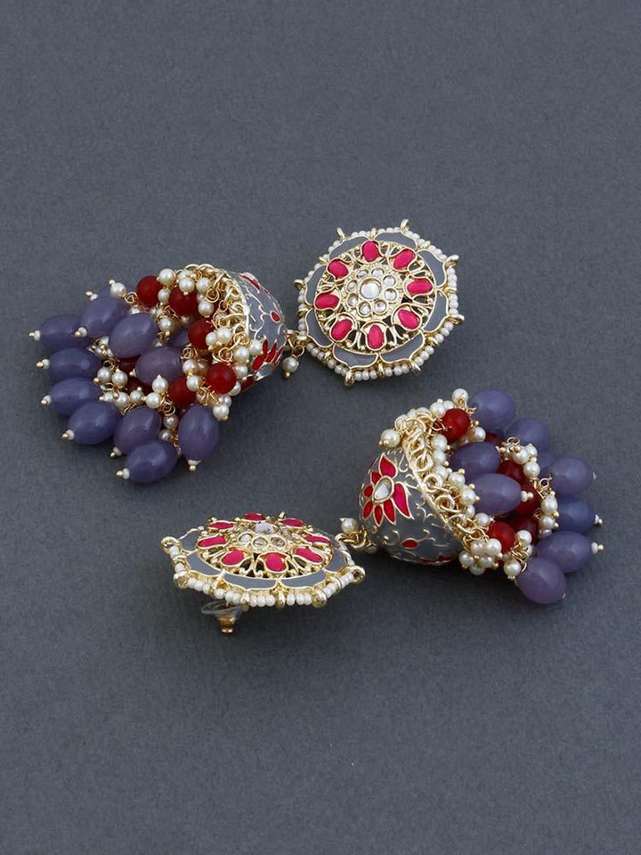 Grey Nrupal Satrangi Jhumkis - Bling Bag