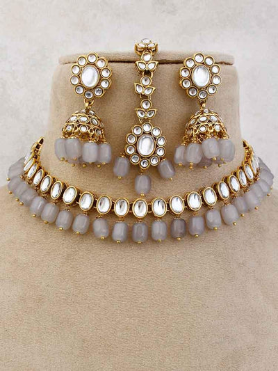 Grey Rushika Jewellery set - Bling Bag