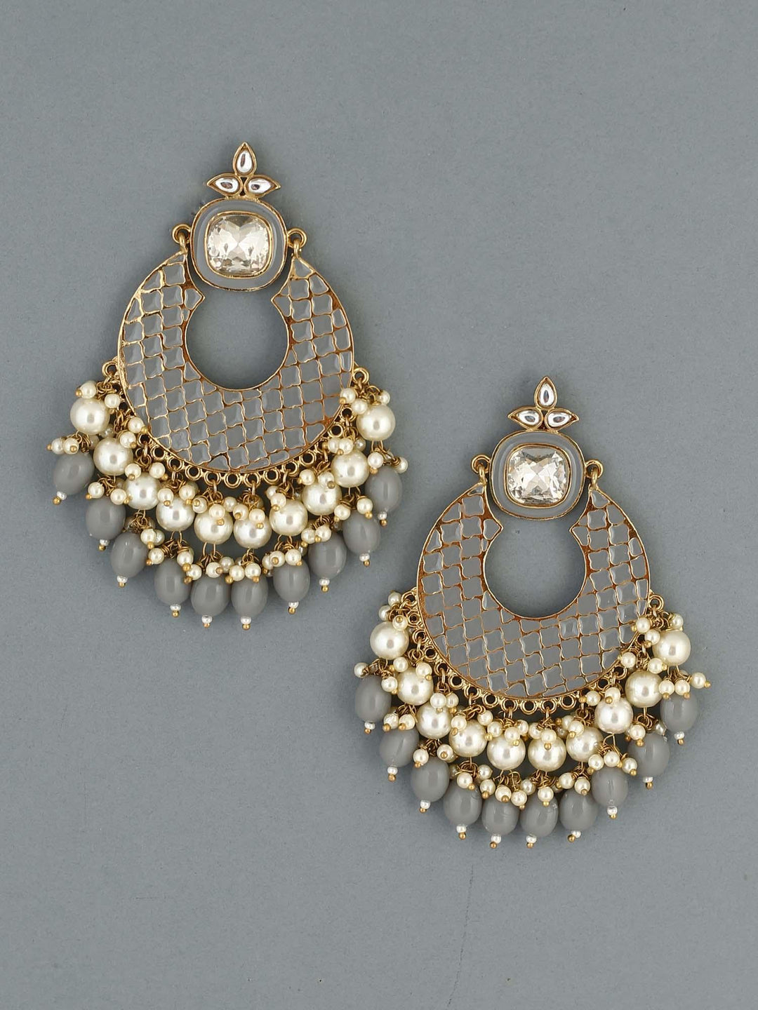 earrings - Bling Bag Grey Keladi Designer Earrings